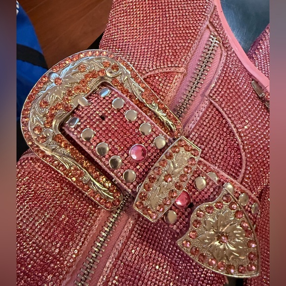 (Out of Stock Online) Dolls Kill-Pink SHERIFF Shine Knee High Cowboy Boots - Picture 5 of 16